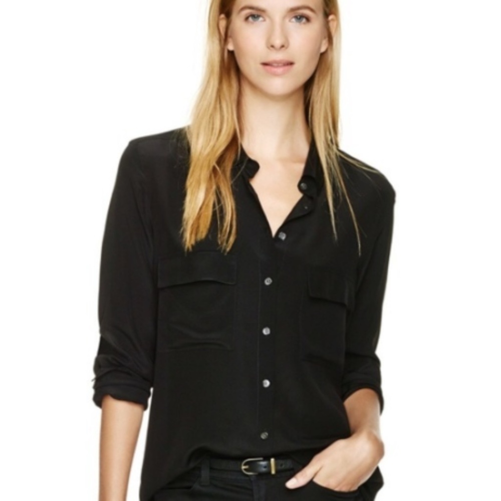 Aritzia Babaton Peyton Silk Button Down TURQUOISE